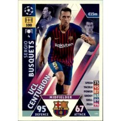 Sergio Busquets UCL Centurion UP156 Match Attax Champions 2018-19