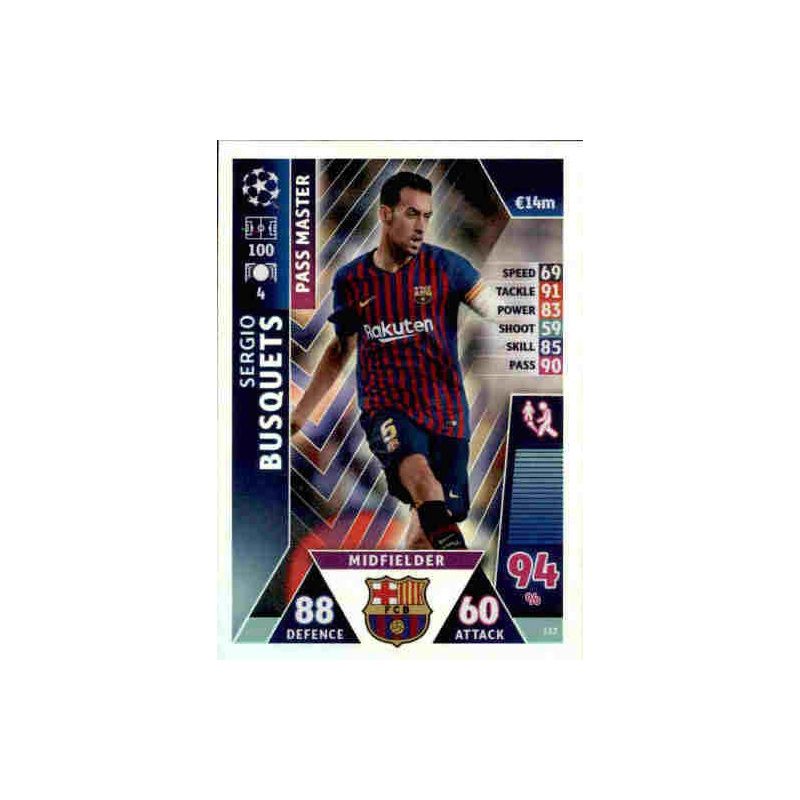 Sergio Busquets 2017-18 Topps Champions League Match Attax,Sammelkarte,#29