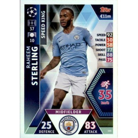 Raheem Sterling Speed King UP166 Match Attax Champions 2018-19