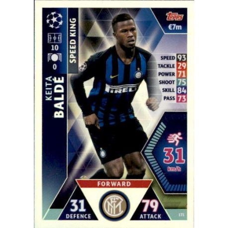 Keita Baldé Speed King UP171 Match Attax Champions 2018-19