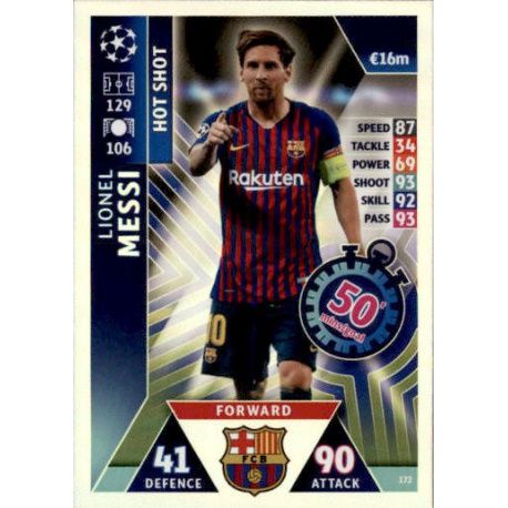 Lionel Messi Hot Shot UP172 Match Attax Champions 2018-19