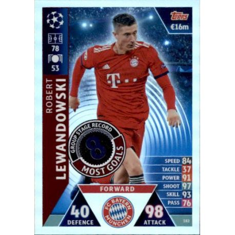 Lewandowski Group Stage Record-Holder UP182 Match Attax Champions 2018-19