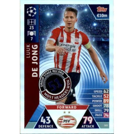 de Jong Group Stage Record-Holder UP183 Match Attax Champions 2018-19