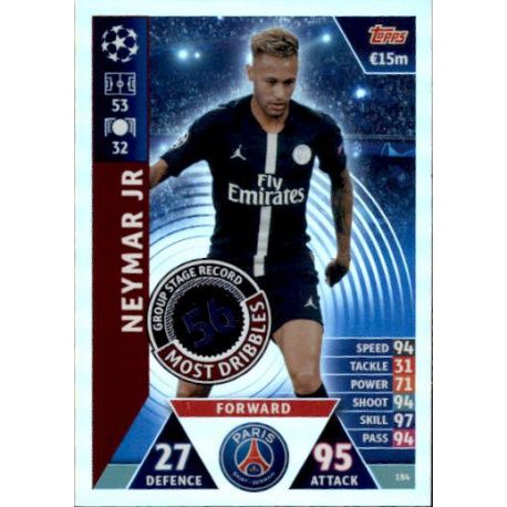 Neymar Jr Group Stage Record-Holder UP184 Match Attax Champions 2018-19