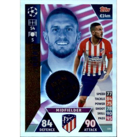 Koke Man of the Match UP186 Match Attax Champions 2018-19