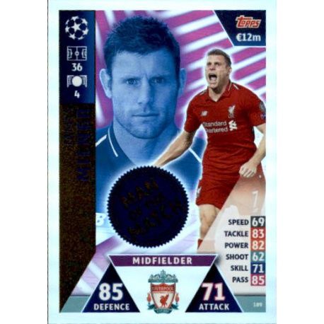 James Milner Man of the Match UP189 Match Attax Champions 2018-19