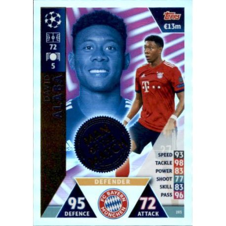 David Alaba Man of the Match UP193 Match Attax Champions 2018-19