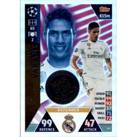 Raphaël Varane Man of the Match UP197 Match Attax Champions 2018-19