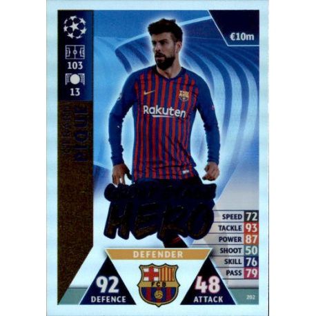 Gerard Piqué UCL Group Stage Hero UP202 Match Attax Champions 2018-19
