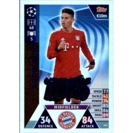 James UCL Group Stage Hero UP205 Match Attax Champions 2018-19