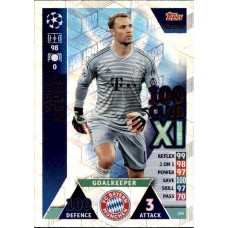 Manuel Neuer 100 Club XI UP209 Match Attax Champions 2018-19