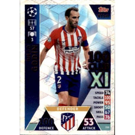 Diego Godín 100 Club XI UP210 Match Attax Champions 2018-19