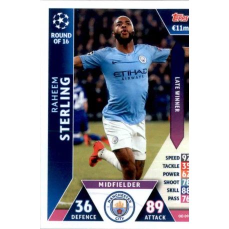 Raheem Sterling Manchester City OD09 Match Attax On Demand