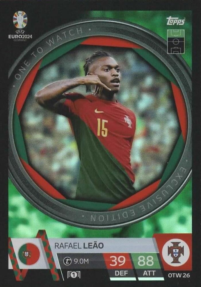 Autocollant Topps EURO 2024 Rafael Leao Or Parallèle Suisse – Neuf