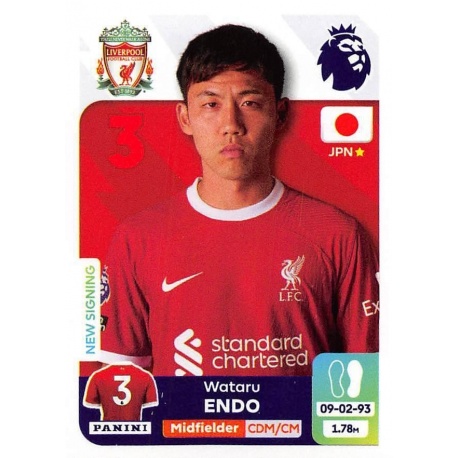 Sticker of Wataru Endo Liverpool Stickers Premier League 2023 24