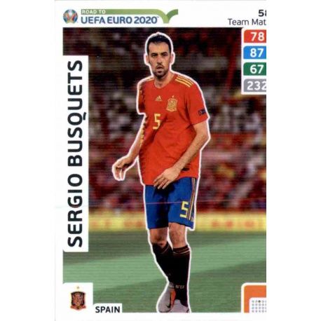 Sergio Busquets Spain 58 Adrenalyn XL Road To Uefa Euro 2020
