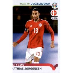 Mathias Jørgensen Denmark 70 Panini Road to UEFA EURO 2020 Sticker Collection