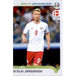 Nicolai Jørgensen Denmark 77 Panini Road to UEFA EURO 2020 Sticker Collection