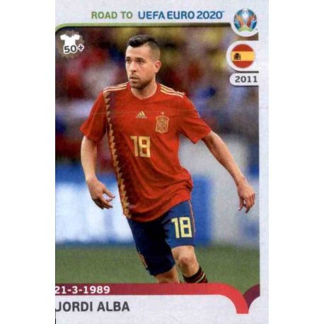 Jordi Alba Spain 356 Panini Road to UEFA EURO 2020 Sticker Collection