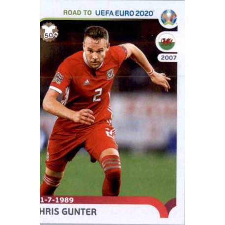 Chris Gunter Wales 436 Panini Road to UEFA EURO 2020 Sticker Collection