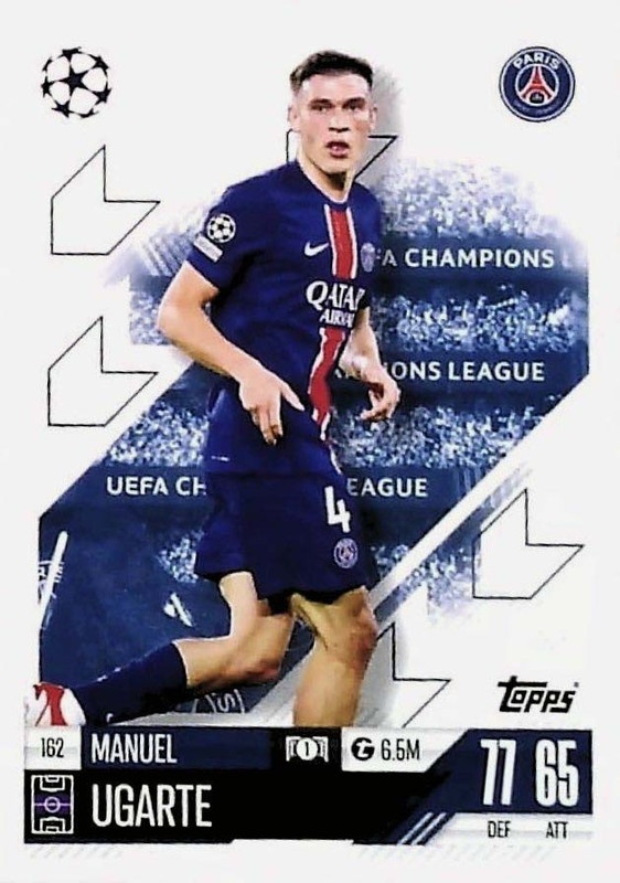 Carte Panini Score Ligue 1 2024 – Manuel Ugarte (Paris SG) N°128 – MINT