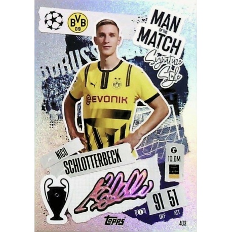 Nico Schlotterbeck Man of the Match Signature Style Borussia Dortmund 403