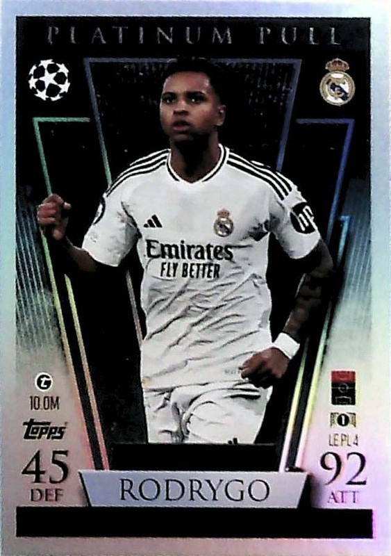 Offer Cards Rodrygo Limited Edition Platinum Pull Real Madrid Match Attax 24 25