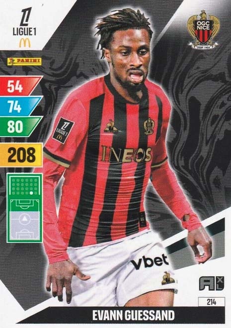 Carte Adrenalyn Signée Digard - OGC Nice Ligue 1 - Collection Football