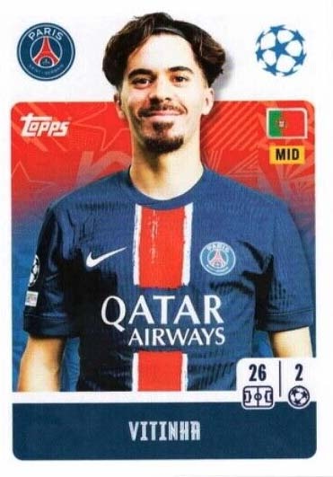CARTE PANINI ICONZ 2024-2025 Vitinha #189 Galaxy Foil Psg