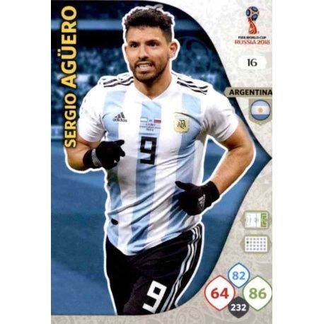 Sergio Agüero Argentina 16 Adrenalyn XL Russia 2018 