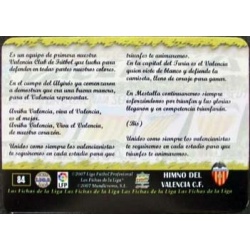 Venta Trading Card Himno Valencia Castellano Fichas de la Liga 2008