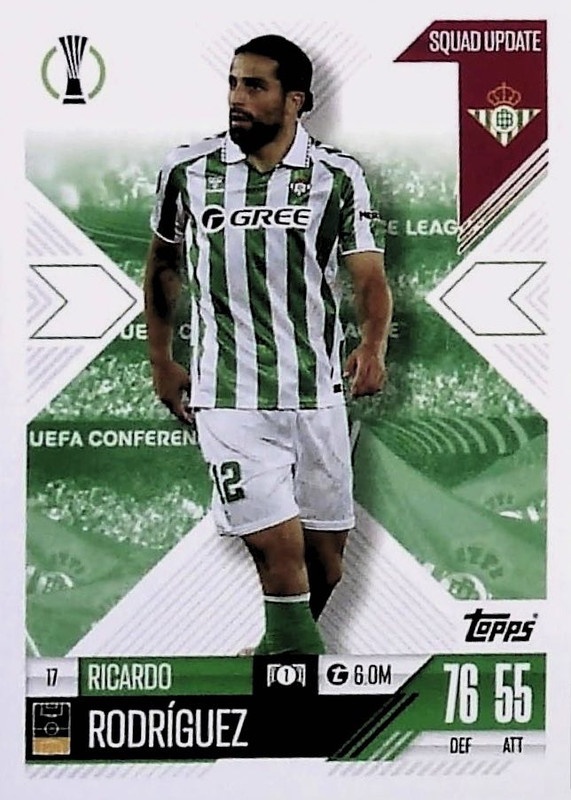 【最終価格】Real Betis 24-25ユニフォーム 17番 ロドリ Buy Cards Ricardo Rodríguez Real Betis Topps Match Attax Extra 2024-25