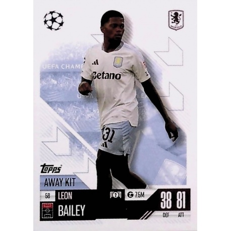 Leon Bailey Away Kit Aston Villa 58