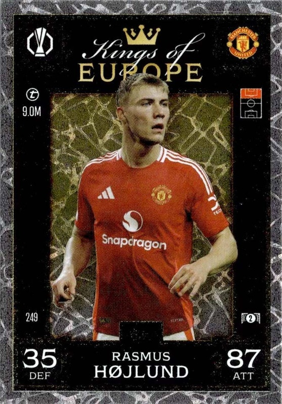 Carte Sportive Topps 2024-25 UEFA Manchester United Rasmus Højlund - Rouge /8