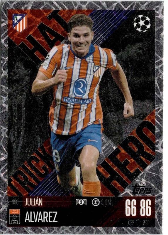 Offer Soccer Cards Julián Álvarez Hat Trick Hero Atlético Madrid Match  Attax Extra 24/25