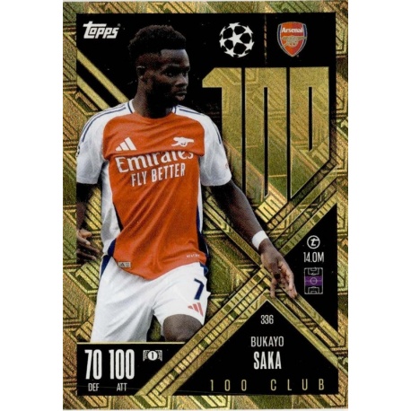 Bukayo Saka 100 Club Arsenal 336