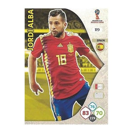 Jordi Alba España 119 Adrenalyn XL Russia 2018 