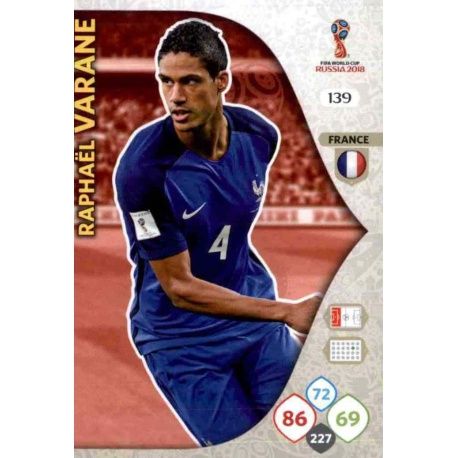 Raphaél Varane Francia 139 Adrenalyn XL Russia 2018 