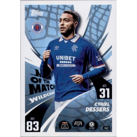 Cyriel Dessers Man of the Match Rangers 342