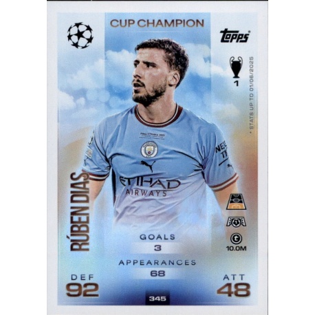 Rúben Dias Cup Champion Manchester City 345