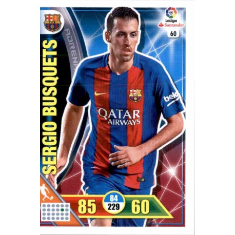 Sergio Busquets Barcelona 60 Adrenalyn XL La Liga 2016-17