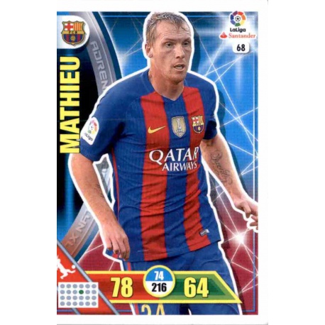 Mathieu Barcelona 68 Adrenalyn XL La Liga 2016-17