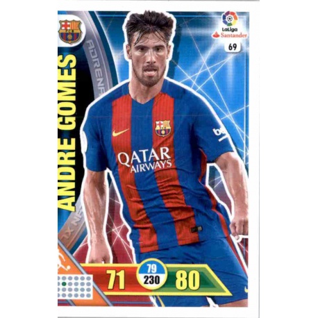 André Gomes Barcelona 69 Adrenalyn XL La Liga 2016-17