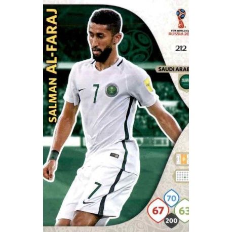 Salman Al-Faraj Arabia Saudí 212 Adrenalyn XL World Cup 2018 