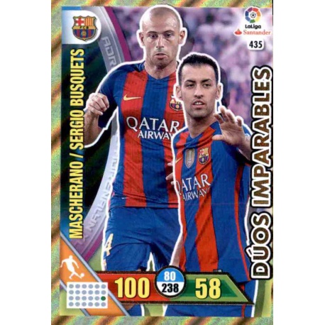 Mascherano / Sergio Busquets - Barcelona Dúos Imparables 435 Adrenalyn XL La Liga 2016-17