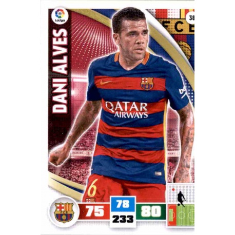 Dani Alves Barcelona 38 Adrenalyn XL La Liga 2015-16