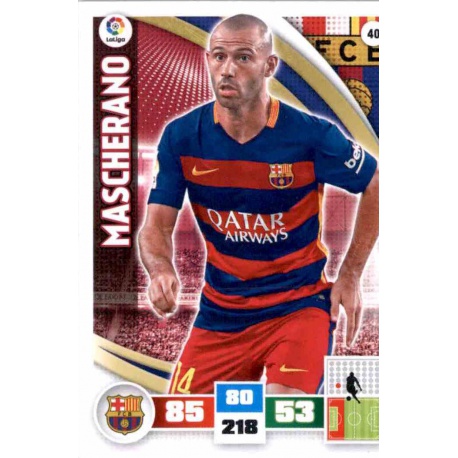 Mascherano Barcelona 40 Adrenalyn XL La Liga 2015-16