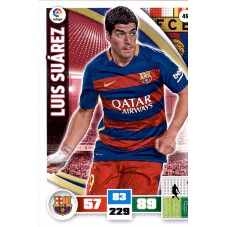 Luis Suárez Barcelona 46 Adrenalyn XL La Liga 2015-16