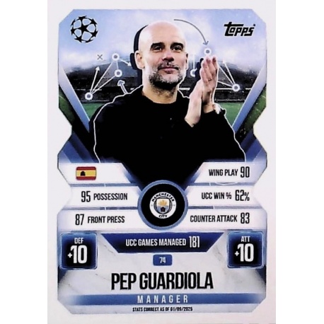 Pep Guardiola Manager Manchester City 74