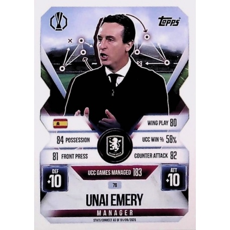 Unai Emery Manager Aston Villa 78